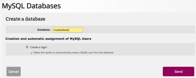 mysql create database